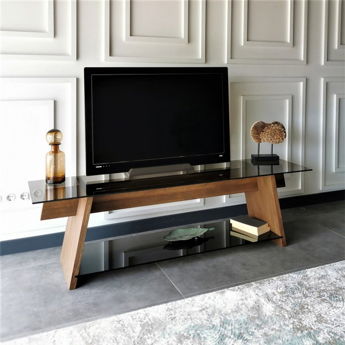 Hanah Home Soporte de TV en Nogal y Negro